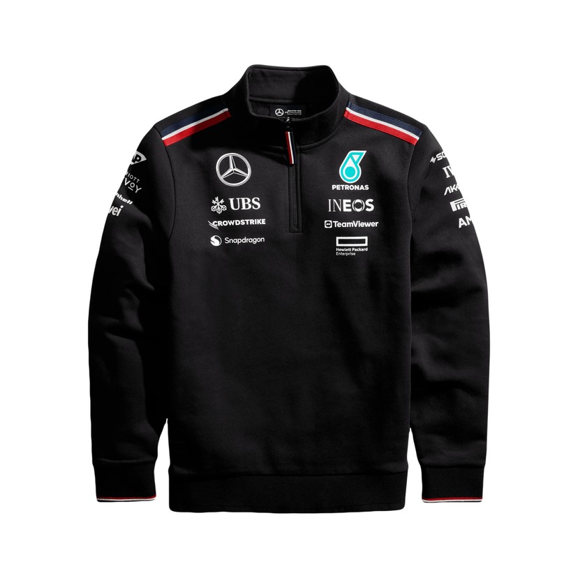 Mercedes-AMG PETRONAS 2024 Mens Team 1/4 Zip - Long Sleeve - Black