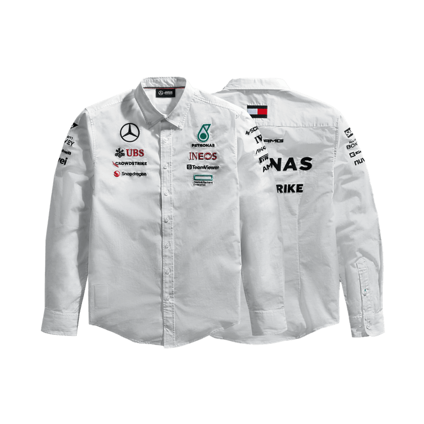 Mercedes-AMG PETRONAS 2024 Mens Team Shirt Long Sleeve White
