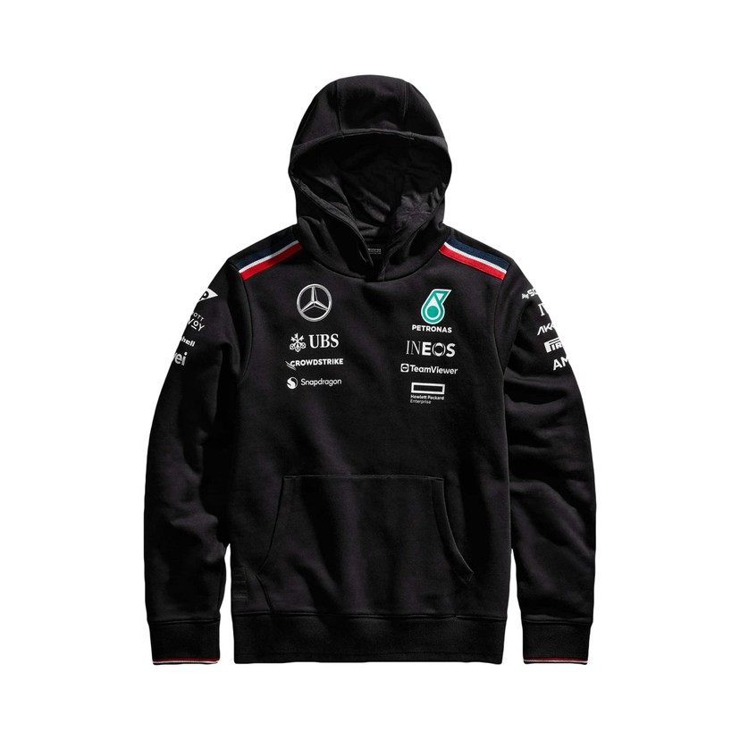 Mercedes-AMG PETRONAS 2024 Mens Team Hoody Long Sleeve Black