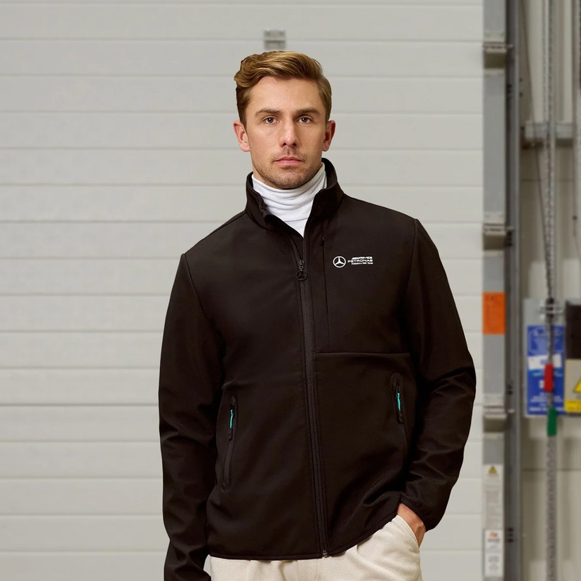 Mercedes-AMG PETRONAS 2024 Mens Softshell Jacket - Long Sleeve - Black