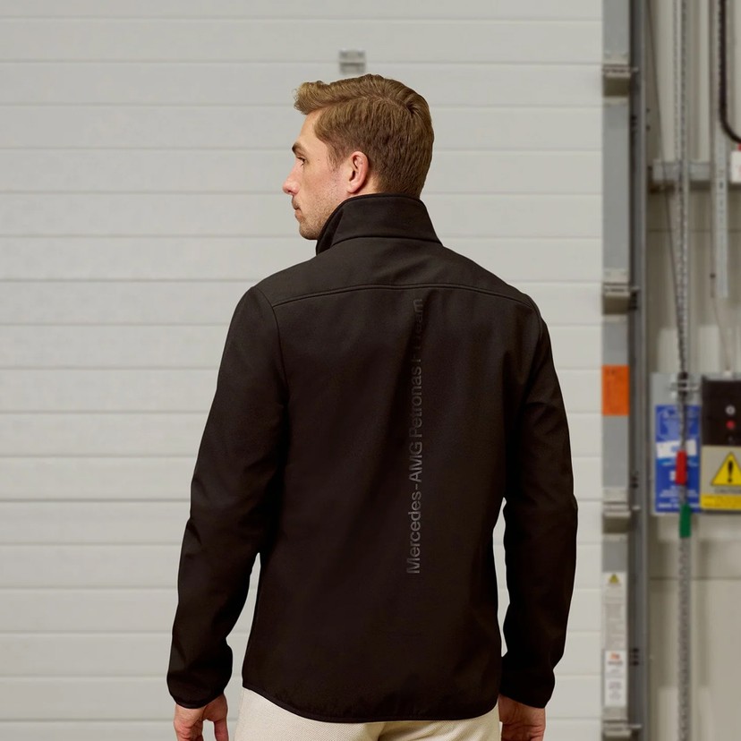 Mercedes-AMG PETRONAS 2024 Mens Softshell Jacket - Long Sleeve - Black