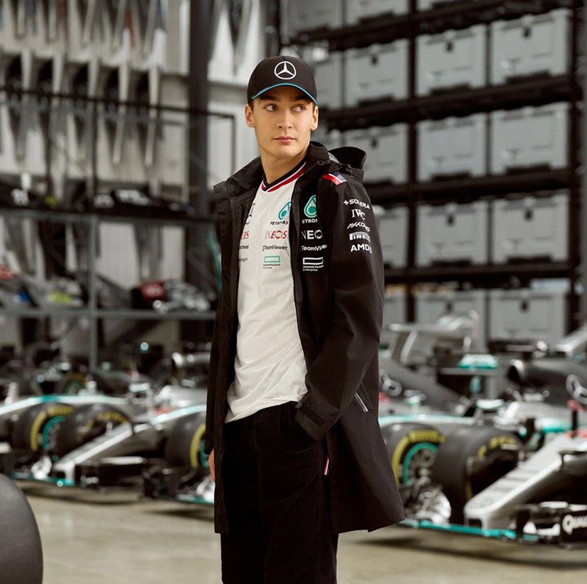 Mercedes-AMG PETRONAS 2024 Mens Rain Jacket Long Sleeve Black